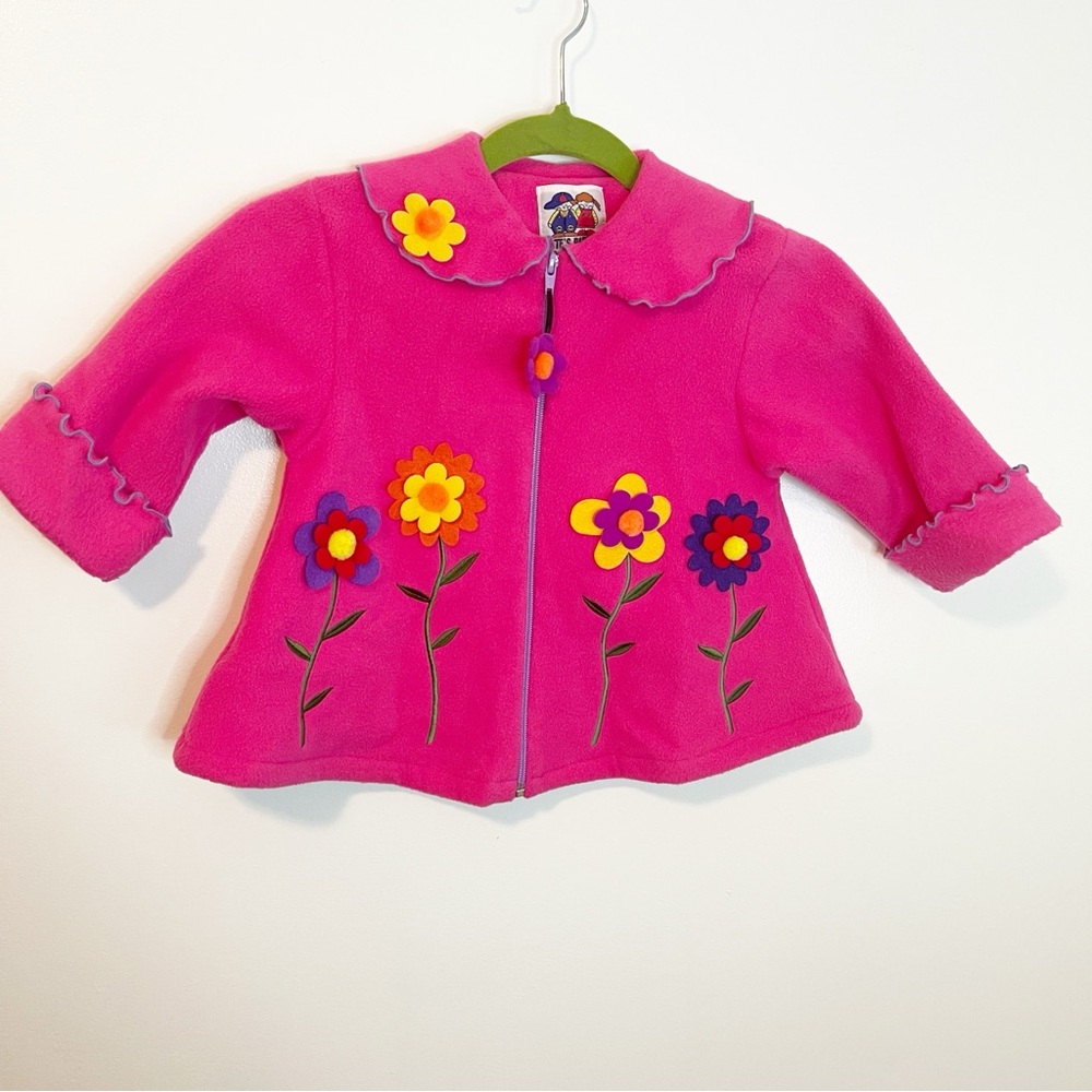 Fleece Coat Size 2T With Flowers #50
